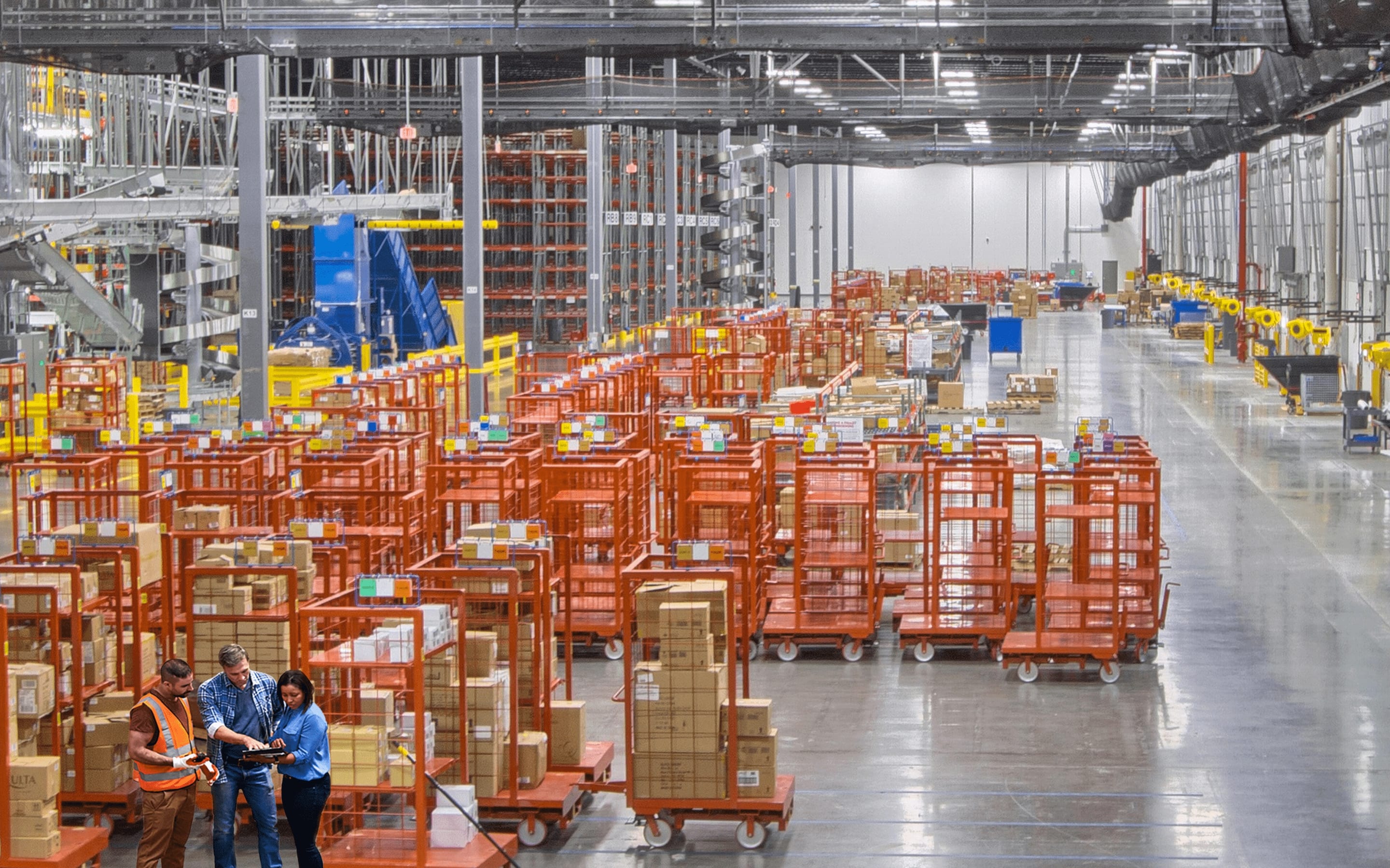 Large warehouse fulfillment center operations